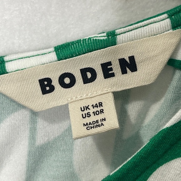 Boden Thea Jersey Jumpsuit Emerald Green Geo Wave Print Size 10 Geometric Print - Picture 6 of 9